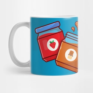 Strawberry Jam And Peanut Butter Cartoon Vector Icon Illustration Mug